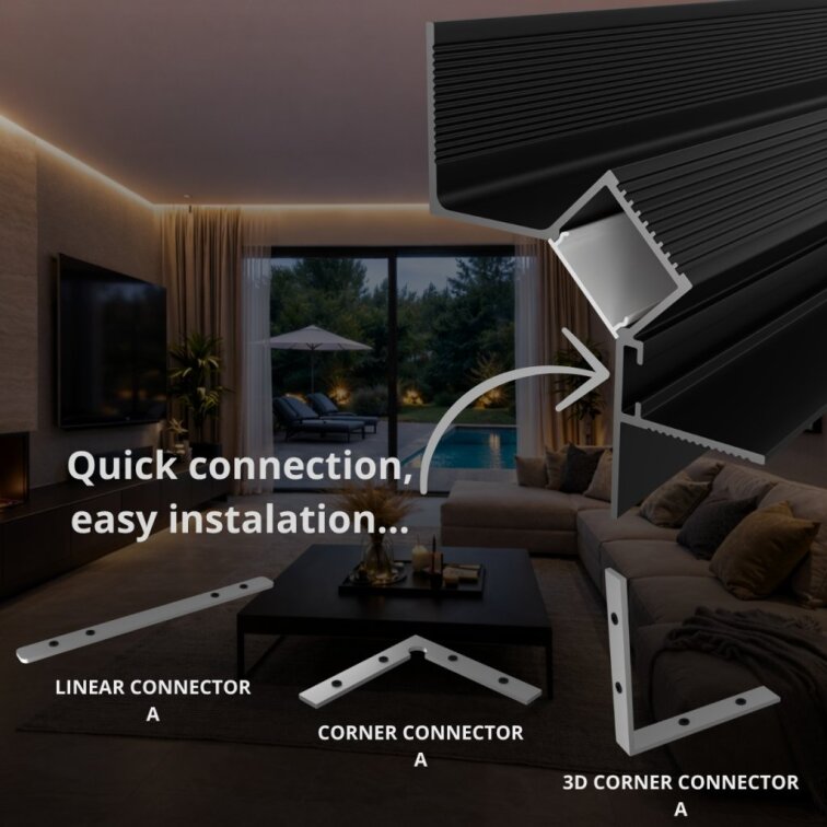 LED lišta WALL-GLOW 45 čierna