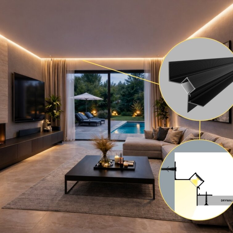 LED lišta WALL-GLOW 45 čierna