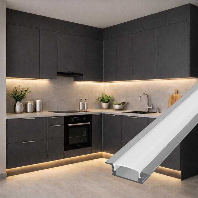 LED lišta zapustená - SIMPLE strieborná