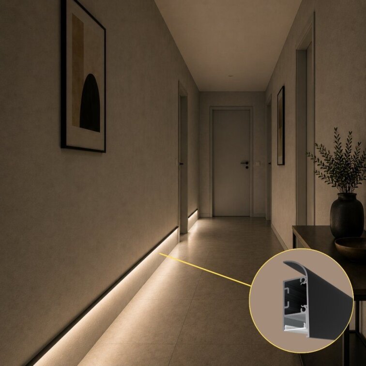 LED lišta povrchová - WALL ARC čierna