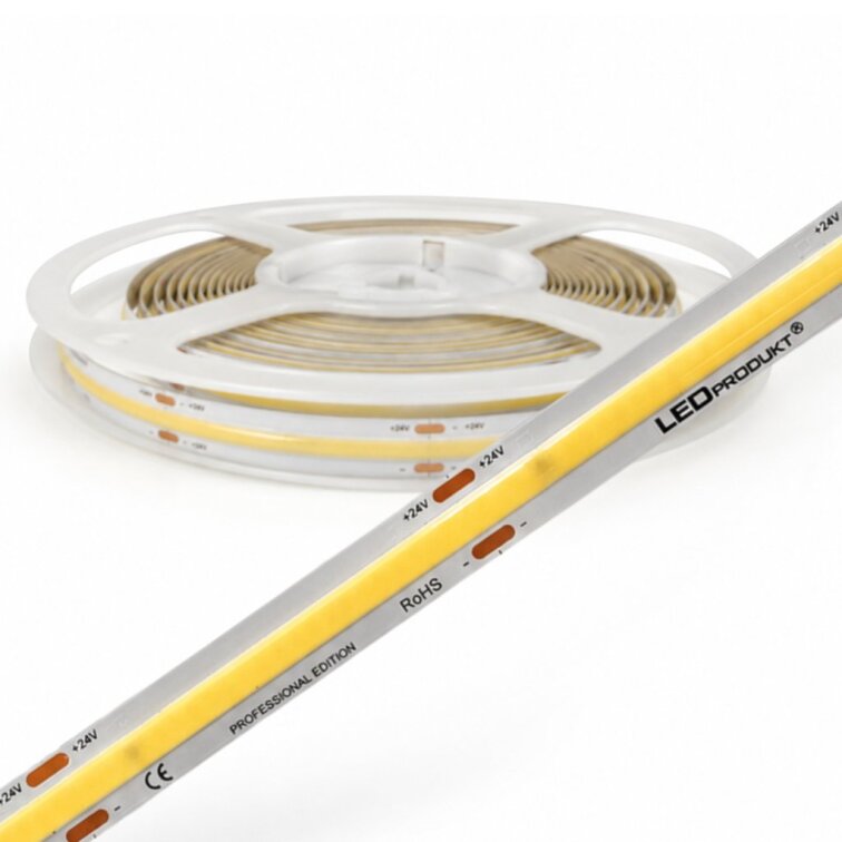 PROFI LED pásik 480LED/m COB 9,6W/m prúd. driver teplá biela IP20 24V