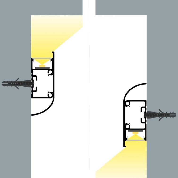 LED lišta povrchová - WALL ARC strieborná