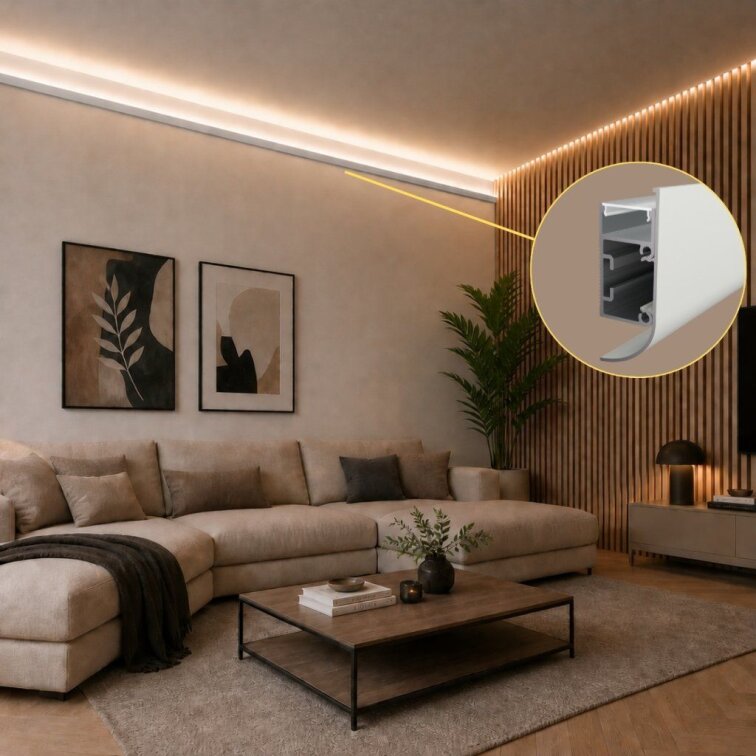 LED lišta povrchová - WALL ARC biela