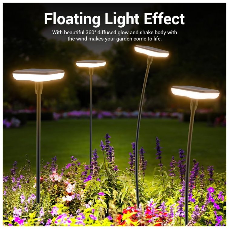 LED solárna lampa štvorec - Efekt plávajúceho svetla