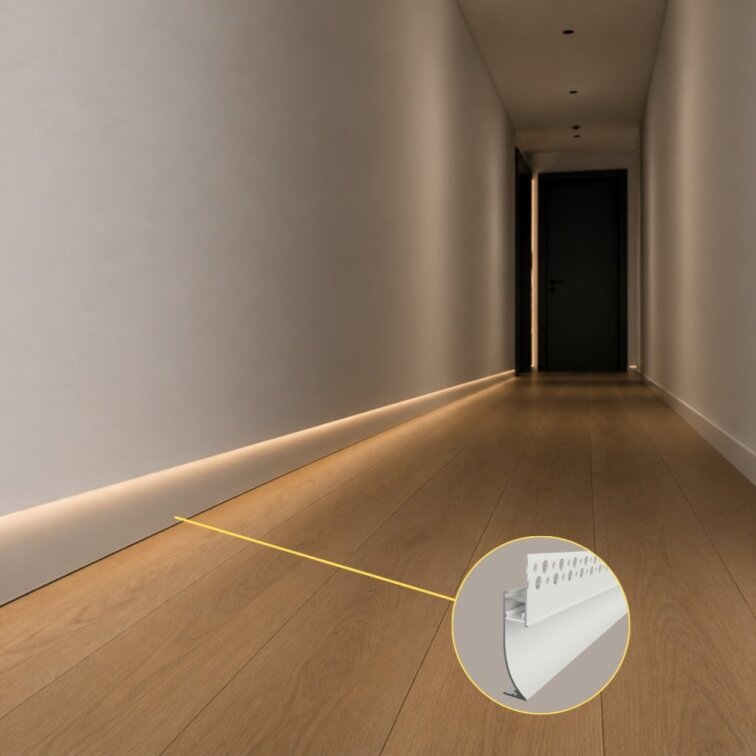 LED lišta soklová - Base glow biela