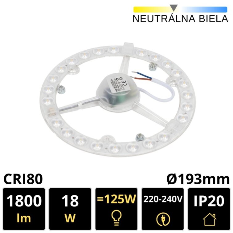 18W LED modul do stropného svietidla 230V - neutrálna biela
