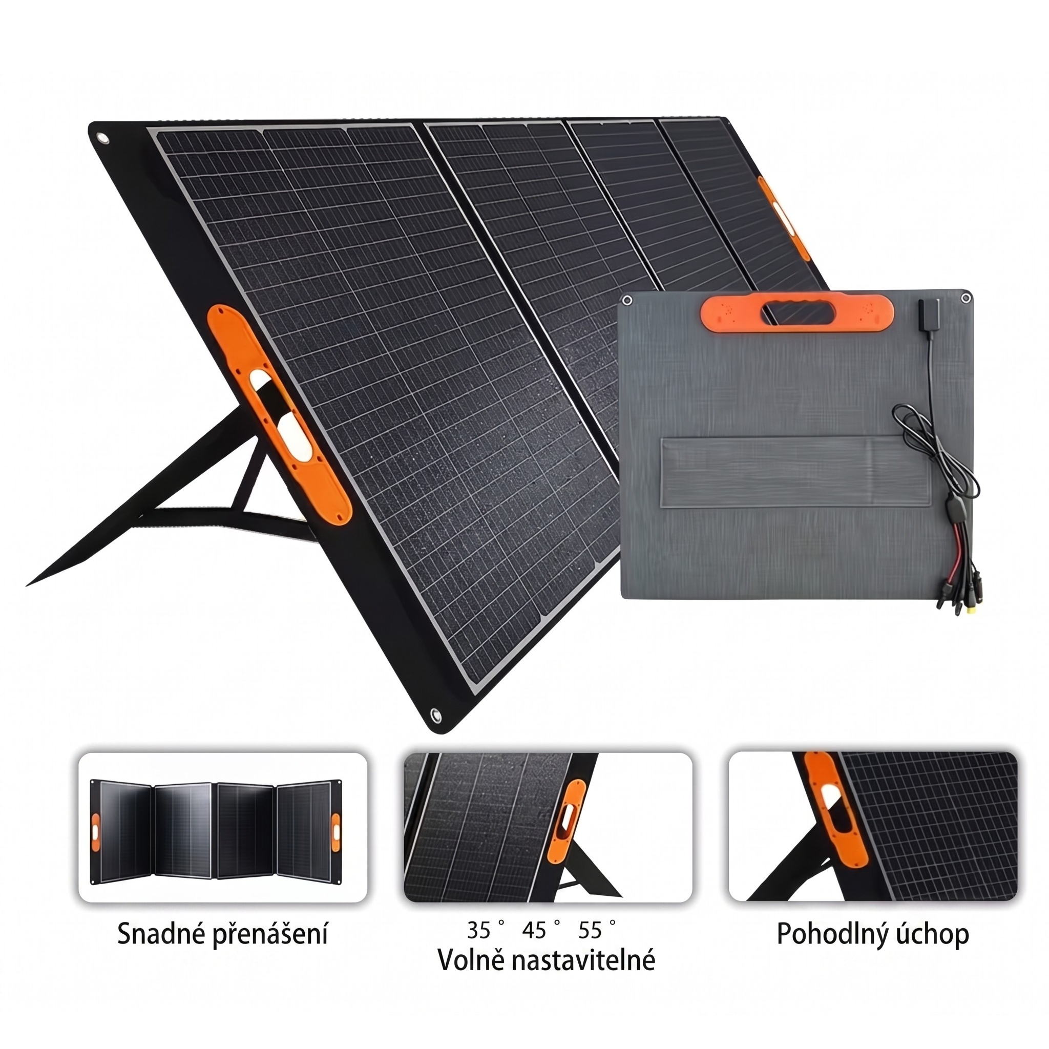 Nabíjecí stanice 2400W se skládacím panelem 200 Wp