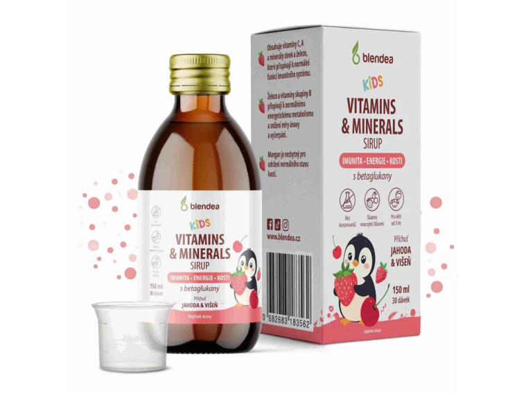 KIDS Sirup s vitamínmi, minerálmi a beta-glukánmi 150 ml