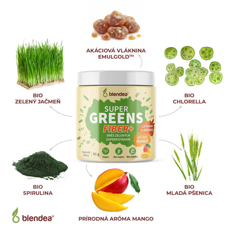 Supergreens Fiber s příchutí Mango