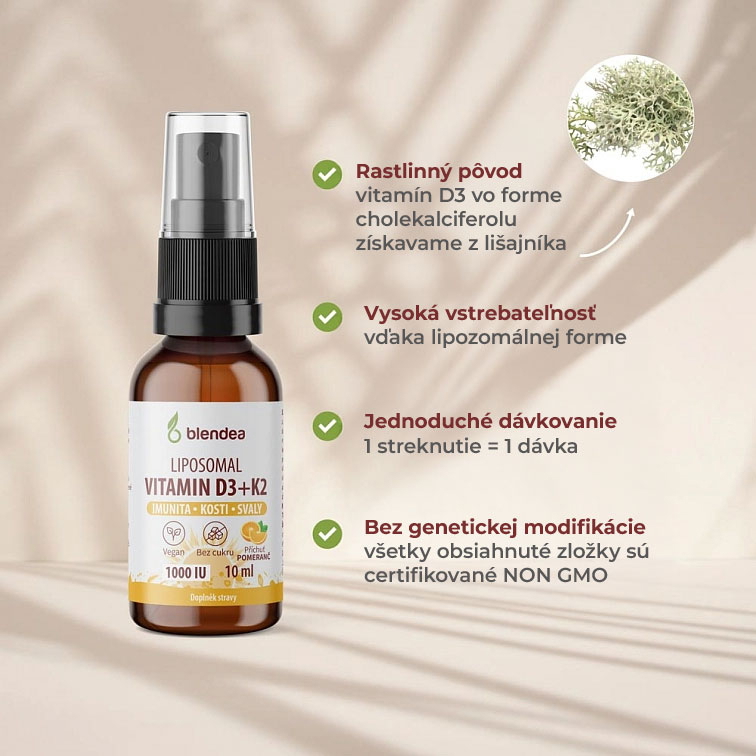 Lipozomálny Vitamín D3+K2 sprej 10 ml