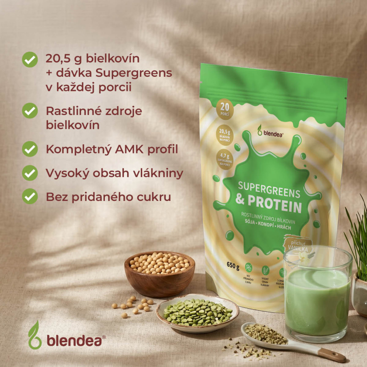 Supergreens Protein vanilka 650 g