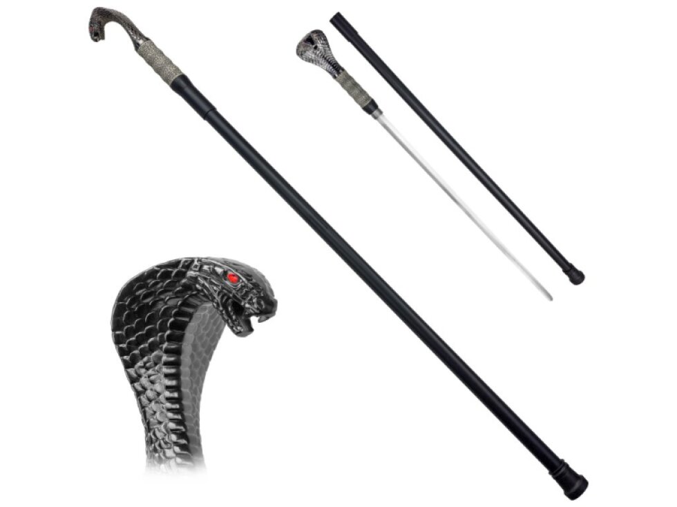 Vycházková hůl "COBRA CANE" se skrytou čepelí