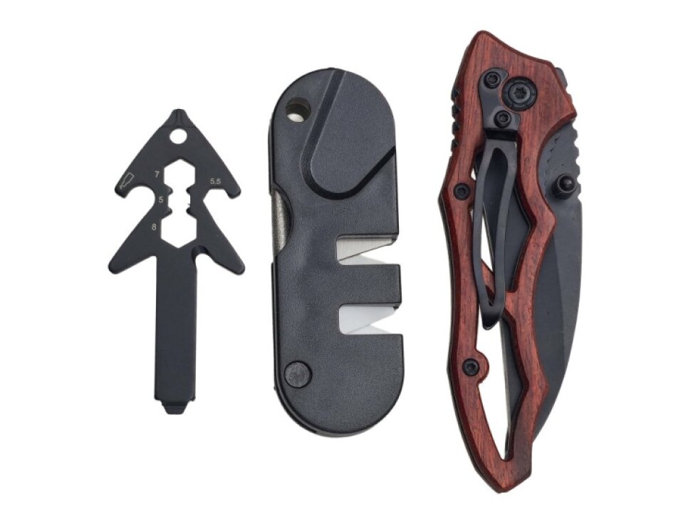 Dárková sada "HANDY GEAR" Nůž, brousek, multitool