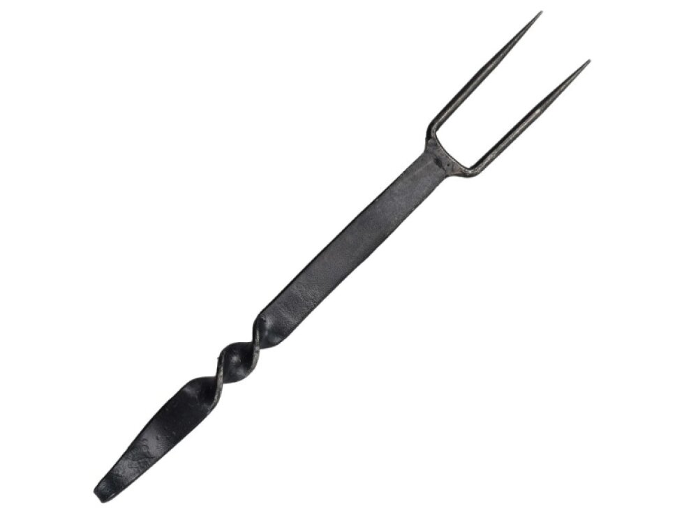 Kovaná vidlička "CAMPFORGE FORK" s koženým pouzdrem