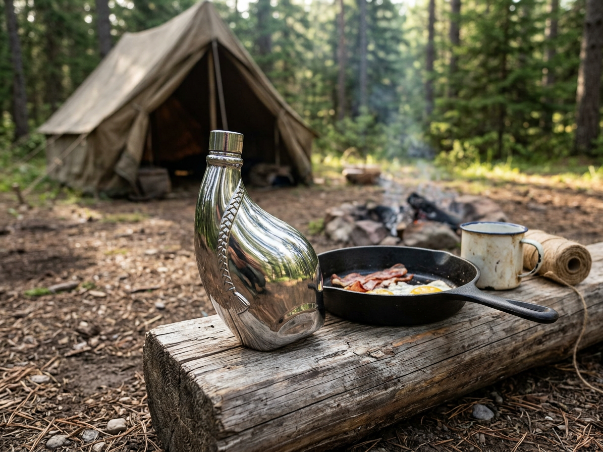 Polní láhav "HIP FLASK" - nerezová