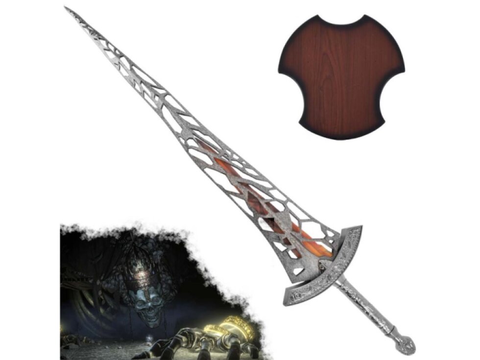Masivní ocelový meč "WOLNIR'S HOLY SWORD" s plaketou - Dark Souls