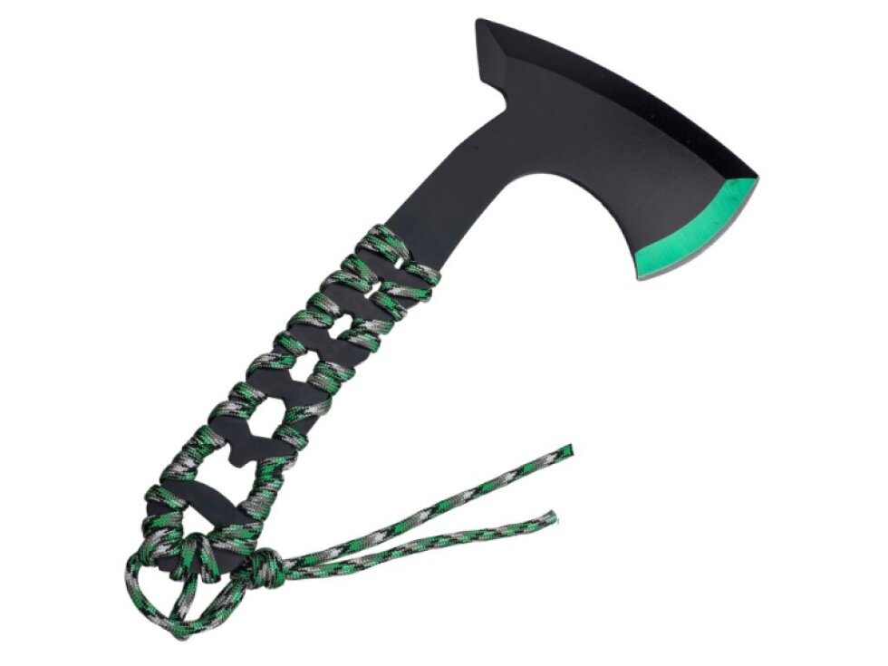Outdoorová sada "GREEN TOOL SET" Sekera, nůž a svítilna