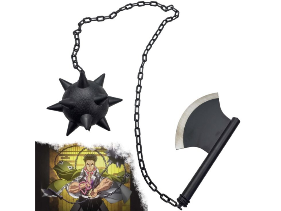 Nichirin sekera Gyomei Himejima "CHAINED FLAIL AND AXE" - Demon Slayer