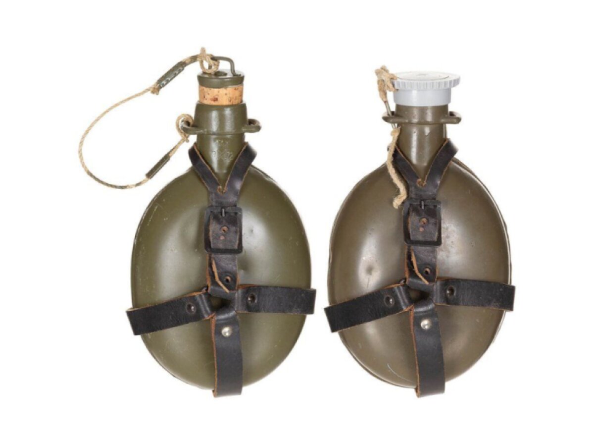Česká polní láhev "M60 BOTTLE" s koženým úchytem - ZÁNOVNÍ