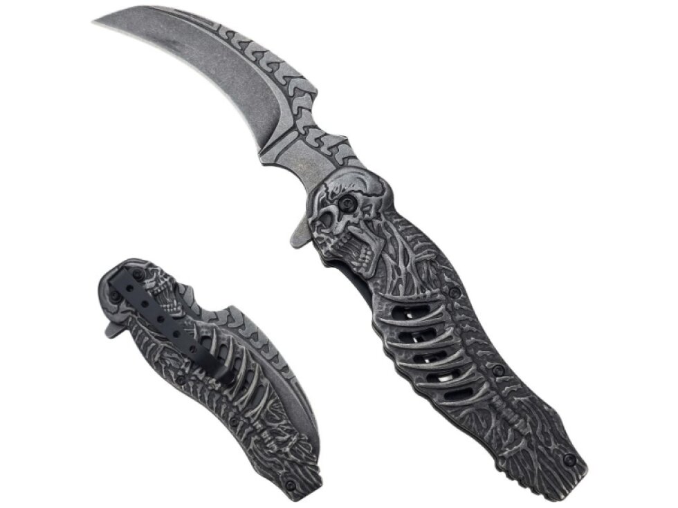 Celokovový nůž "SKELETAL HATRED" s klipem