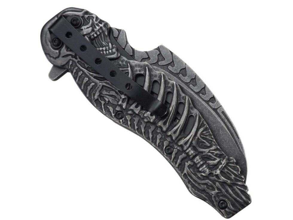 Celokovový nůž "SKELETAL HATRED" s klipem