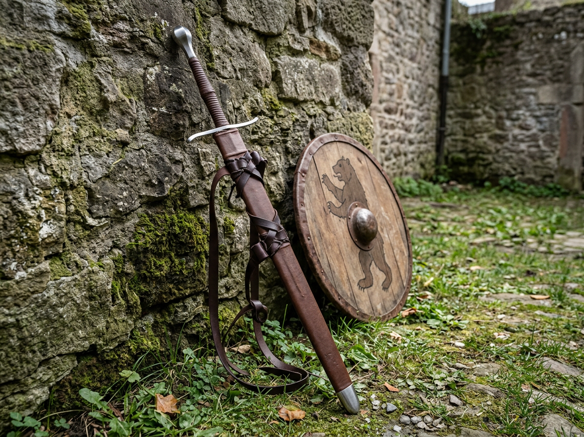 Luxusní ostrý středověký meč "IRON PALADIN" s dřevěnou pochvou - HQ!