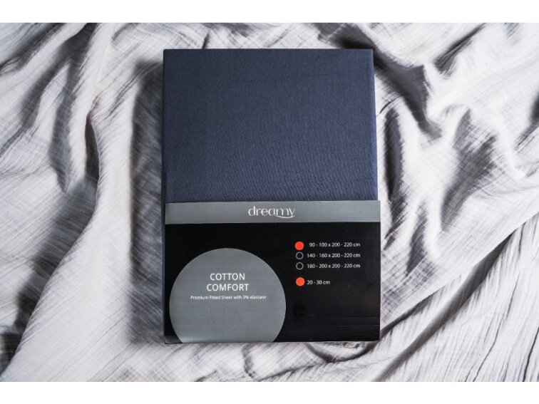 Prostěradlo Dreamy Cotton Comfort Modern Grey, 30 cm