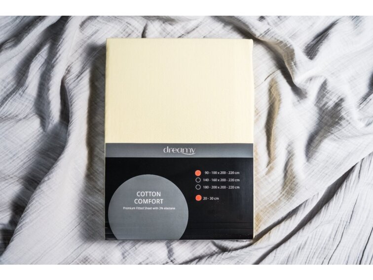 Prostěradlo Dreamy Cotton Comfort Sunlight, 30 cm