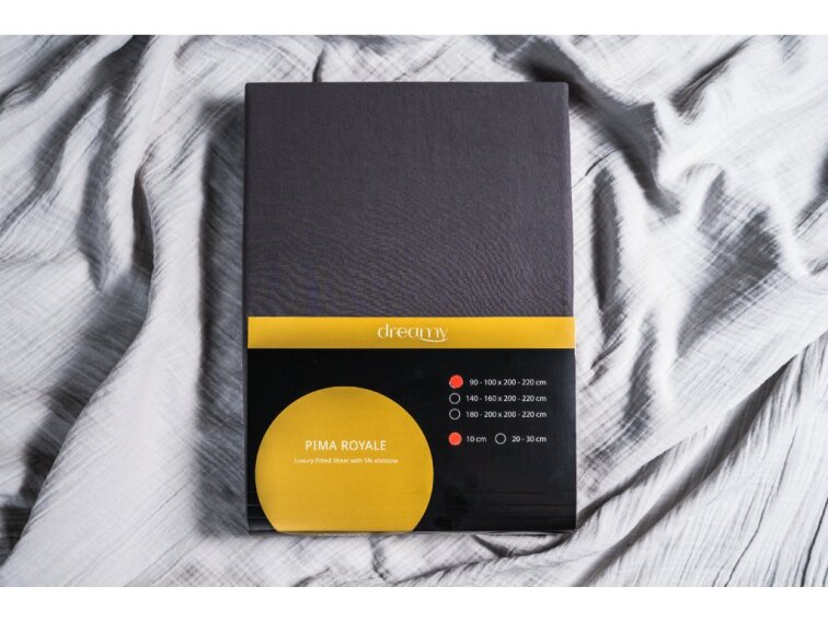 Prostěradlo Dreamy PIMA Royale Anthracite, 30 cm