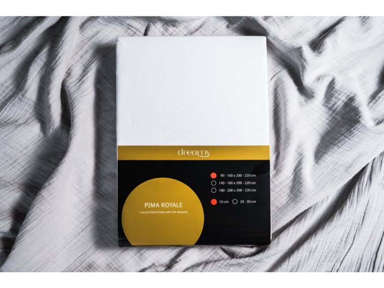 Prostěradlo Dreamy PIMA Royale Snow White, 30 cm