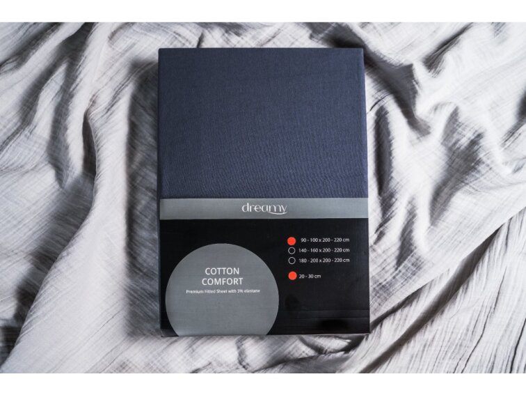 Prostěradlo Dreamy Cotton Comfort Modern Grey, 30 cm