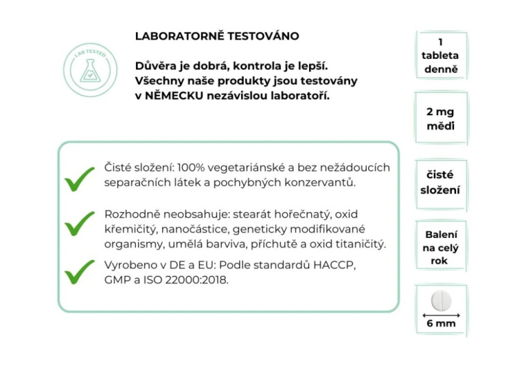 Vit4ever Měď, glukonát měďnatý 2 mg, 365 tablet
