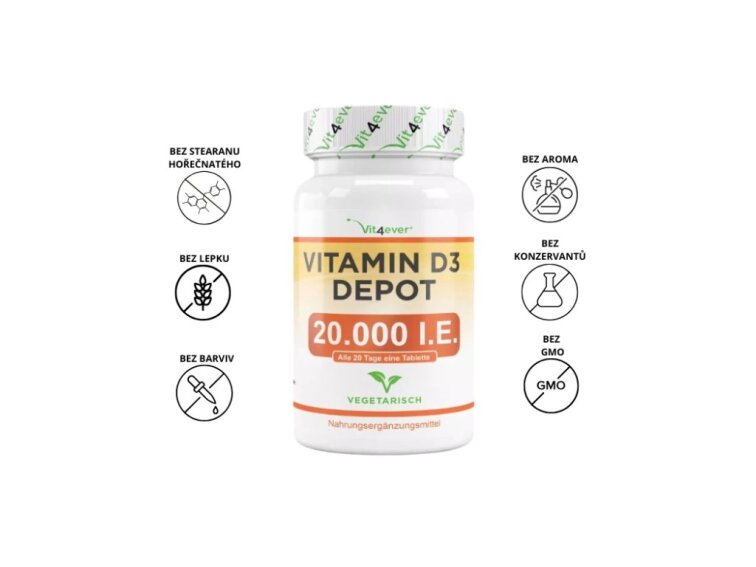 Vit4ever Vitamin D3 Depot 20 000 IU (500 mcg), 240 tablet