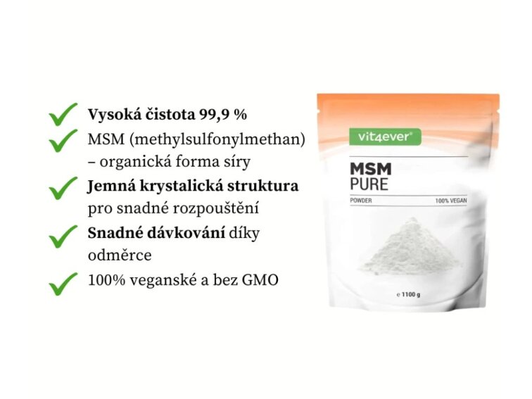 Vit4ever MSM prášek - 1000 g - 99,9% čistý krystalický MSM