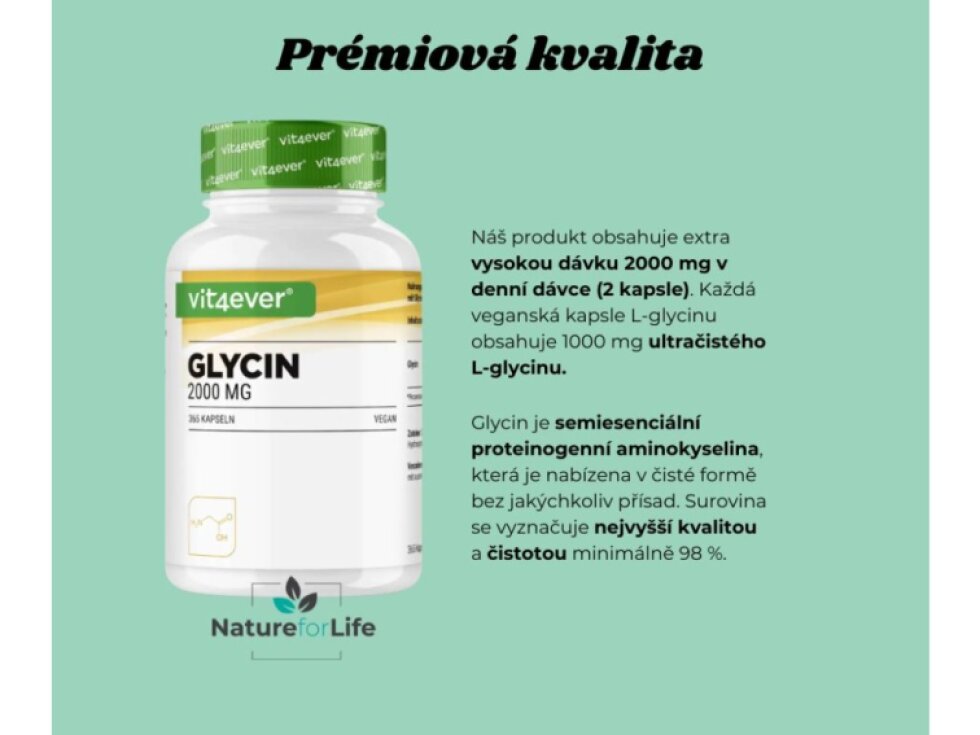 Vit4ever Glycin - 1000 mg, 365 kapslí