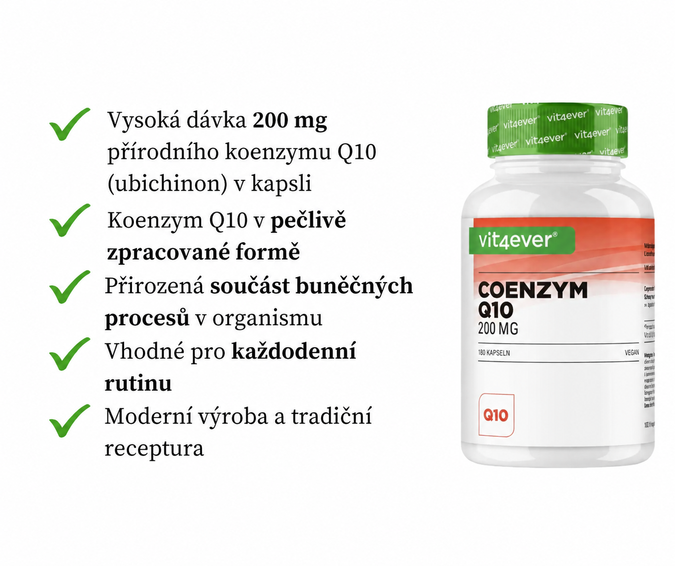 Vit4ever Koenzym Q10 - 200 mg, 180 kapslí
