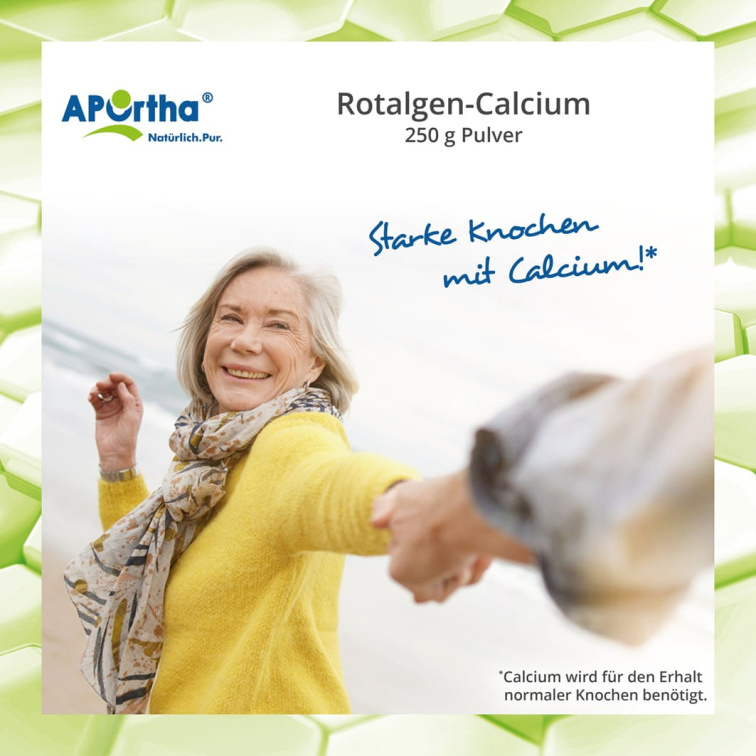 Aportha Vápník z červených řas, 1575 mg elemenentárního vapníku, 250 g veganského prášku