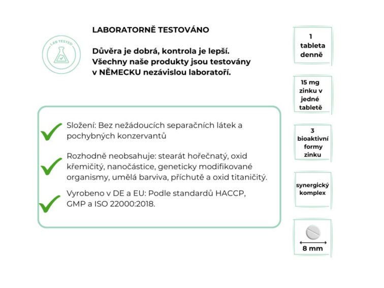 Vit4ever Zink Komplex, Zinek se 3 bioaktivními formami, 15 mg, 365 tablet