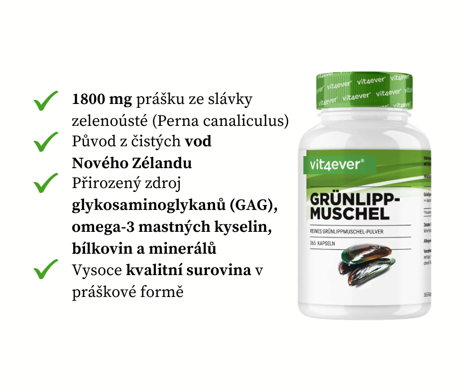 Vit4ever Slávka zelenoústá 1800 mg, 365 kapslí