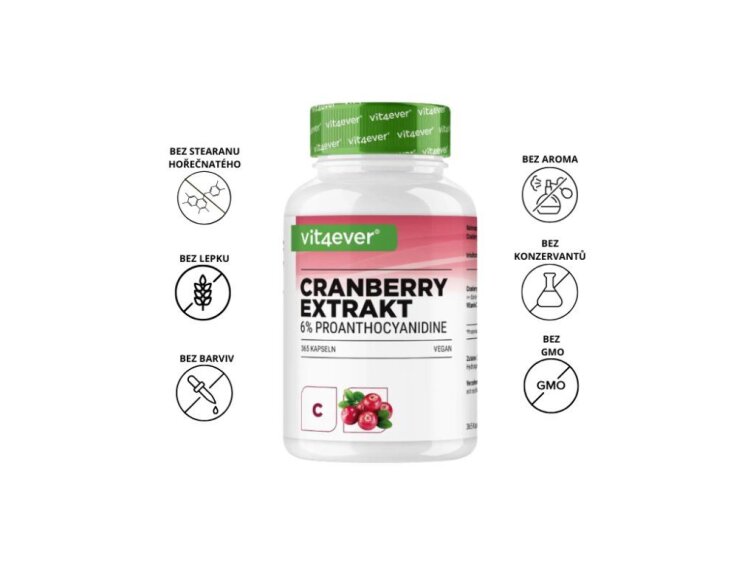Vit4ever Brusinky s vitamínem C - 365 kapslí