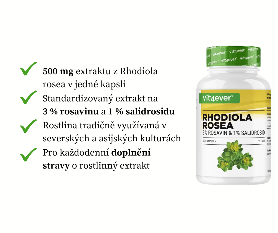 Vit4ever Rhodiola Rosea 500 mg, 120 kapslí