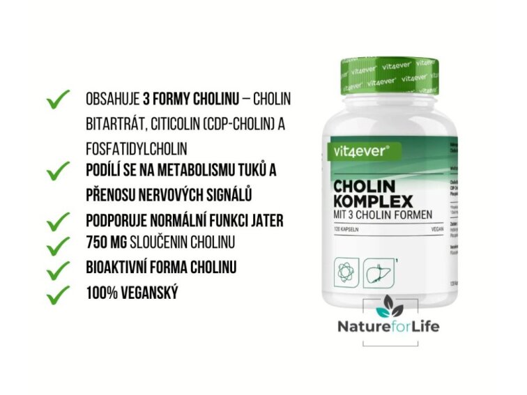 Vit4ever Choline Complex, 750 mg, 120 kapsúl
