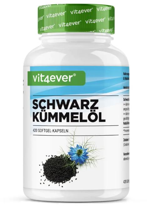 Vit4ever Olej Černý kmín 500 mg, 420 kapslí