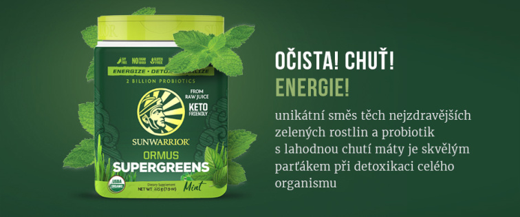 Sunwarrior Ormus Super Greens BIO - Máta, 450g