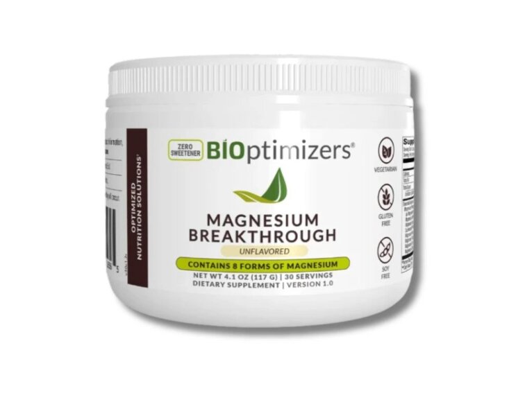 BiOptimizers Magnesium Breakthrough - prémiový komplex horčíka v prášku (bez príchute) 117 g