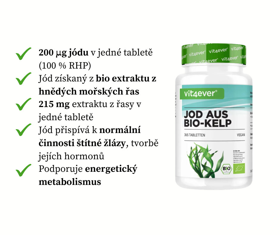 Vit4ever Jód z mořské řasy 200 µg, 365 tablet