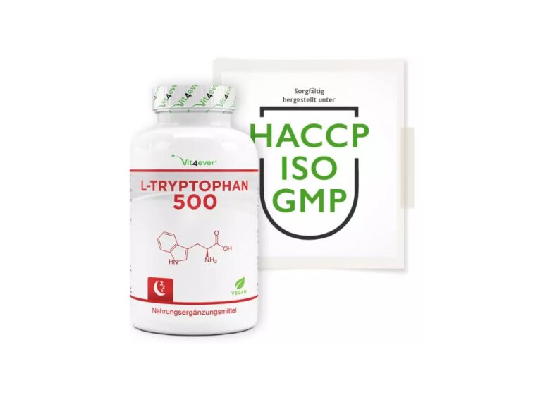 Vit4ever L-Tryptophan 500 mg, Tryptofan 365 kapslí