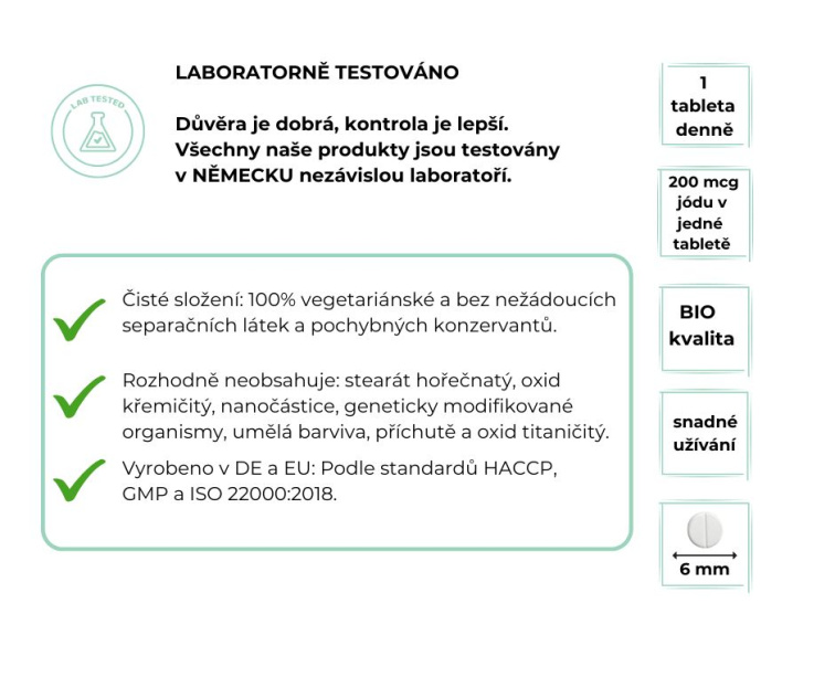 Vit4ever přírodní Jód, organický extrakt z řasy 200 μg, 365 tablet