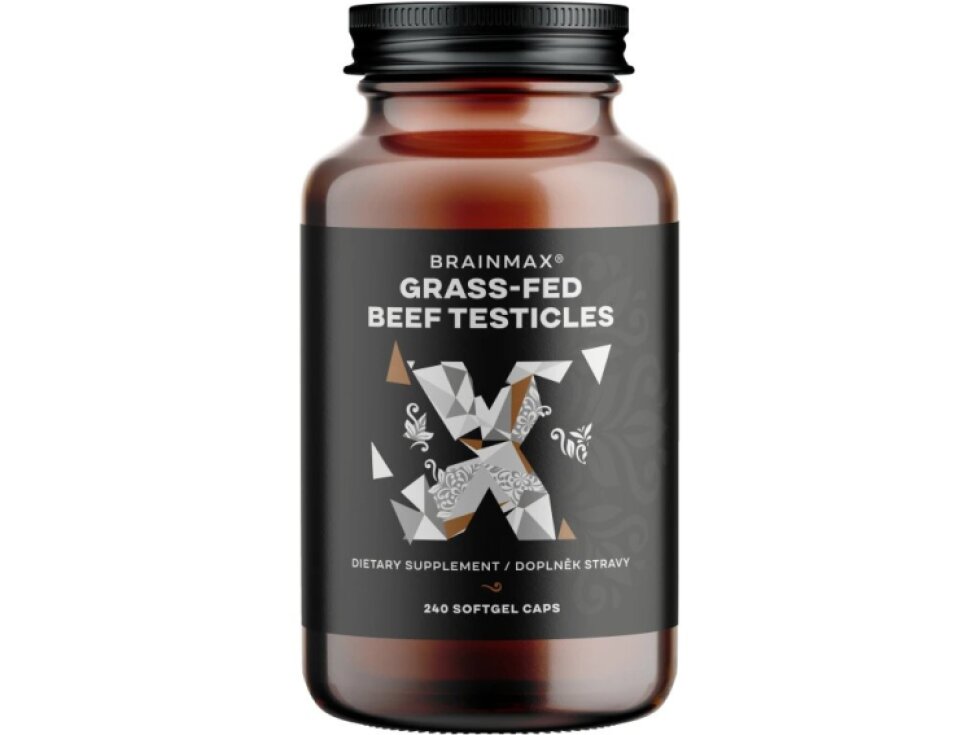 BrainMax Grass-Fed Beef testicles, hovězí varlata, 240 kapslí