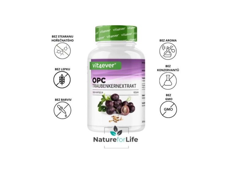 Vit4ever OPC Pure, extrakt z hroznových jadierok 500 mg, 300 kapsúl